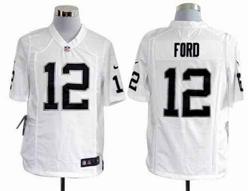 2012 Nike Oakland Raiders 12 Jacoby Ford Game white Jerseys