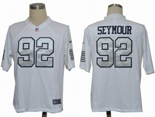 2012 Nike Oakland Raiders 92 Richard Seymour white Silver Number Game Jersey