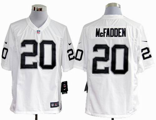 2012 Nike Okaland Raiders 20 Darren McFadden white game Jerseys