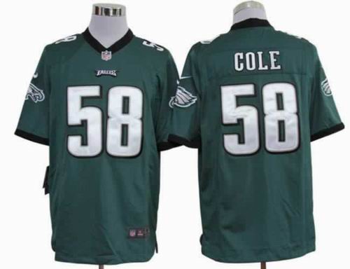 2012 Nike Philadelphia Eagles #58 Trent Cole green game Jerseys