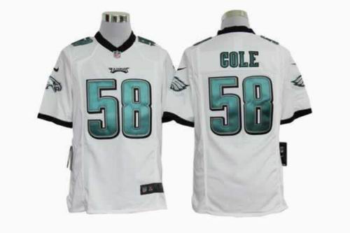2012 Nike Philadelphia Eagles #58 Trent Cole white game Jerseys