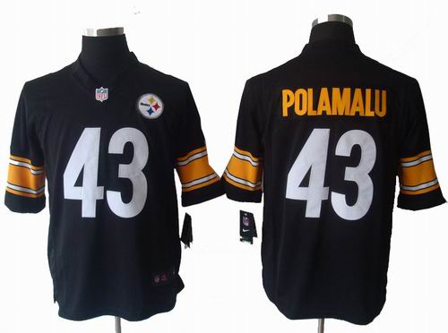 2012 Nike Pittsburgh Steelers #43 Troy Polamalu black game jerseys