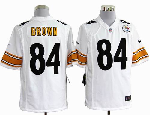 2012 Nike Pittsburgh Steelers #84 Antonio Brown white game jerseys