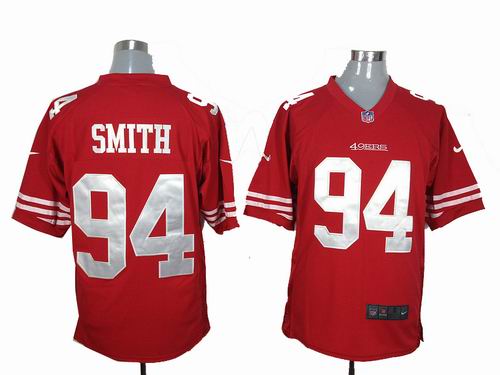 2012 Nike San Francisco 49ers #94 Justin Smith red game Jersey