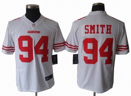 2012 Nike San Francisco 49ers #94 Justin Smith white game Jersey