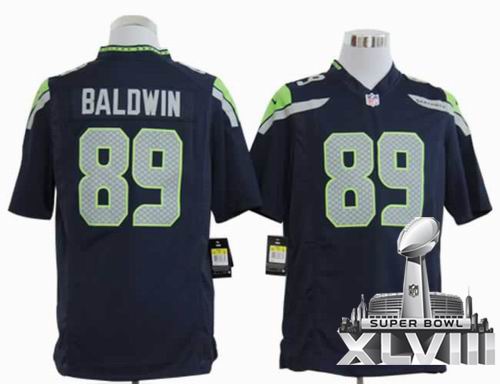 2012 Nike Seattle Seahawks #89 Doug Baldwin game Team Color 2014 Super bowl XLVIII(GYM) Jersey