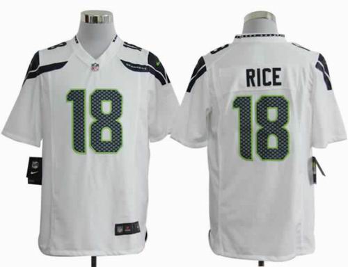 2012 Nike Seattle Seahawks 18# Sidney Rice Game white Color Jersey