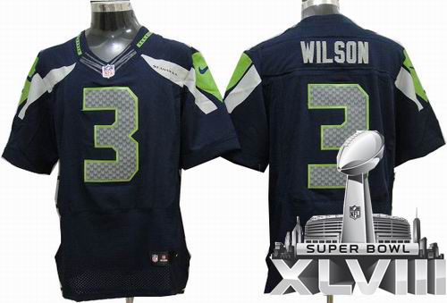 2012 Nike Seattle Seahawks 3# Russell Wilson Team Color elite 2014 Super bowl XLVIII(GYM) Jersey