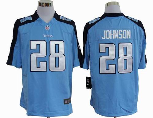 2012 Nike Tennessee Titans 28 Chris Johnson Game blue Jerseys