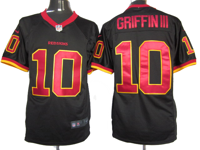 2012 Nike Washington Redskins #10 Robert Griffin III black game Jersey
