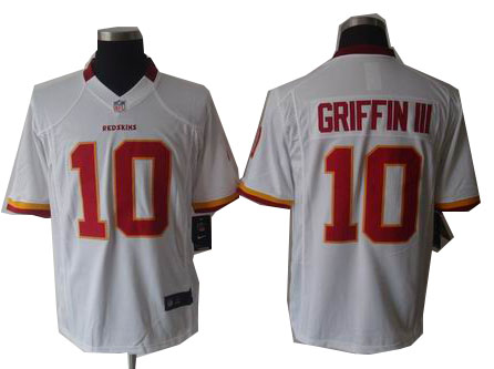 2012 Nike Washington Redskins #10 Robert Griffin III white game jerseys