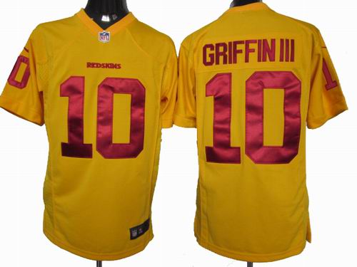 2012 Nike Washington Redskins #10 Robert Griffin III yellow game jerseys