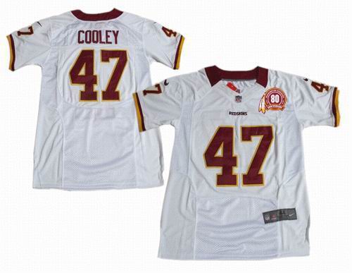 2012 Nike Washington Redskins #47 Chris Cooley white ELITE 80TH Anniversary patch Jersey1