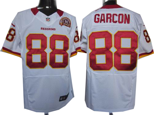 2012 Nike Washington Redskins #88 Pierre Garcon white elite 80TH Anniversary patch Jersey
