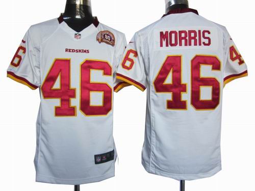 2012 Nike Washington Redskins 46# Alfred Morris white game 80TH Anniversary patch Jersey