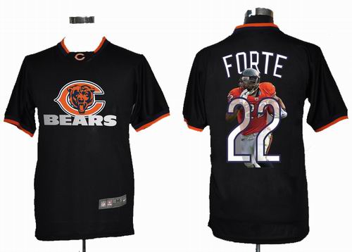 2012 Nike printed Chicago Bears #22 Matt Forte  Portrait Fashion Game Jersey