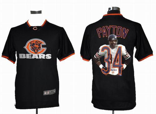 2012 Nike printed Chicago Bears #34 Walter Payton Portrait Fashion Game Jersey