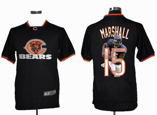 2012 Nike printed Chicago Bears 15# Brandon Marshall Portrait Fashion Game Jersey