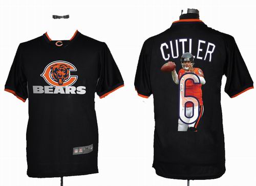 2012 Nike printed Chicago Bears 6# Jay Cutler Portrait Fashion Game Jersey