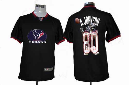 2012 Nike printed Houston Texans #80 Andre Johnson Portrait Fashion Game Jersey
