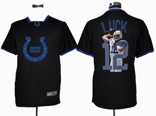 2012 Nike printed Indianapolis Colts #12 Andrew Luck Portrait Fashion Game Jersey