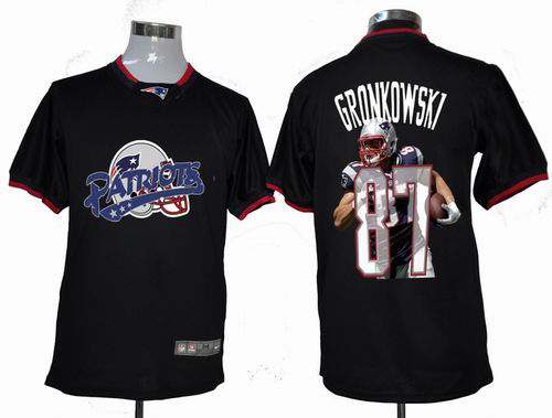 2012 Nike printed New England Patriots Rob Gronkowski 87#  Portrait Fashion Game Jersey
