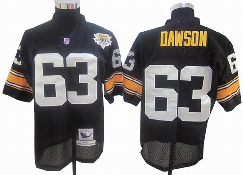 2012 Pittsburgh Steelers #63 Dermonttt Dawson black 1982 throwback 60th jerseys
