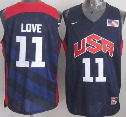 2012 USA Basketball 11 Kevin Love Blue Basketball Jerseys