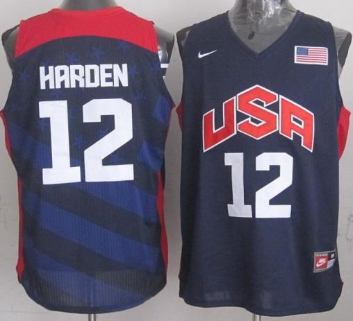 2012 USA Basketball 12 James Harden Blue Basketball Jerseys
