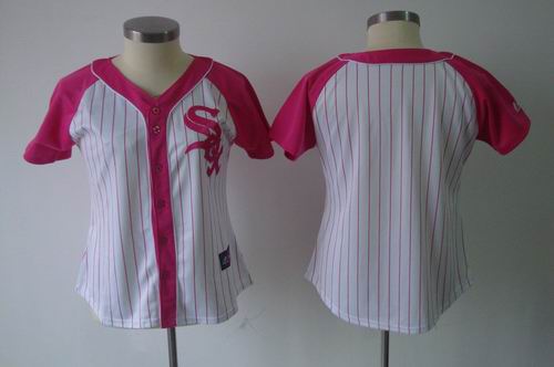 2012 Women Pink Splash Fashion Jersey by Majestic Chicago White Sox blank white Jersey
