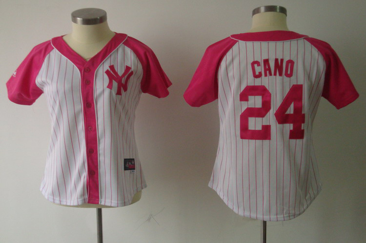 2012 Women Pink Splash Fashion Jersey by Majestic New York Yankees #24 Robinson Cano white jerseys