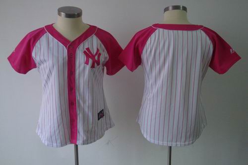 2012 Women Pink Splash Fashion Jersey by Majestic New York Yankees blank white jerseys