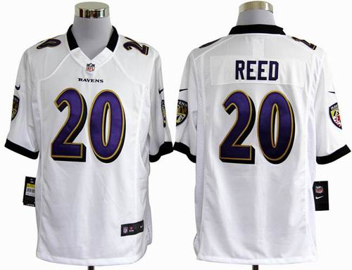2012 nike Baltimore Ravens 20# Ed Reed white game jereys