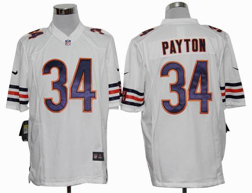 2012 nike Chicago Bears #34 Walter Payton white game jerseys