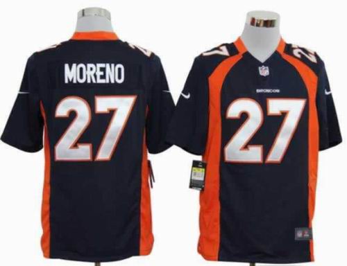 2012 nike Denver Broncos #27 Knowshon Moreno Blue game jerseys