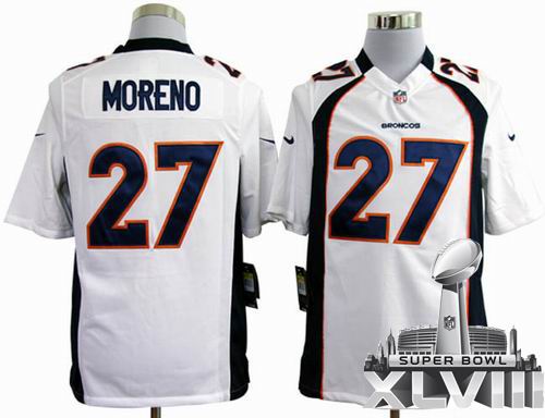 2012 nike Denver Broncos #27 Knowshon Moreno white game 2014 Super bowl XLVIII(GYM) Jersey