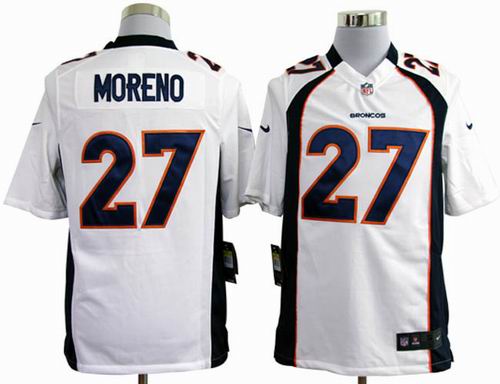 2012 nike Denver Broncos #27 Knowshon Moreno white game jerseys