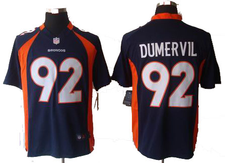 2012 nike Denver Broncos #92 Elvis Dumervil blue game Jersey