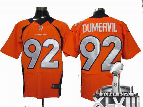 2012 nike Denver Broncos #92 Elvis Dumervil orange Elite 2014 Super bowl XLVIII(GYM) Jersey