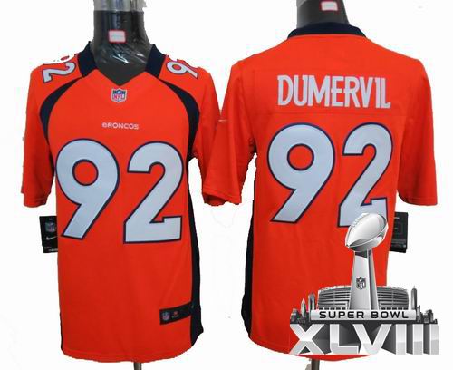 2012 nike Denver Broncos #92 Elvis Dumervil orange Limited 2014 Super bowl XLVIII(GYM) Jersey