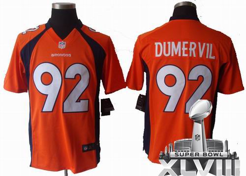 2012 nike Denver Broncos #92 Elvis Dumervil orange game 2014 Super bowl XLVIII(GYM) Jersey