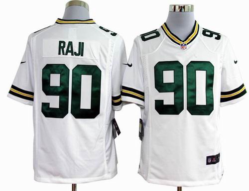 2012 nike Green Bay Packers #90 B.J. Raji white  game Jersey