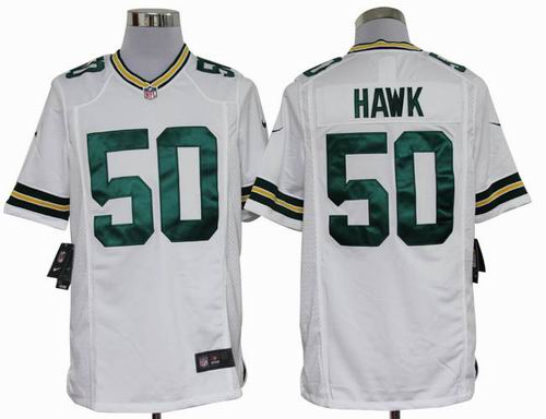 2012 nike Green Bay Packers 50# A.J.Hawk white game jerseys