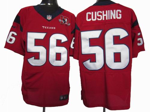 2012 nike Houston Texans #56 Brian Cushing red elite 10TH Anniversary patch Jersey