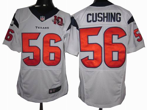2012 nike Houston Texans #56 Brian Cushing white elite 10TH Anniversary patch Jersey