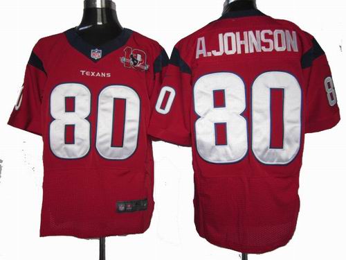 2012 nike Houston Texans 80 Andre Johnson red elite 10TH Anniversary patch Jersey