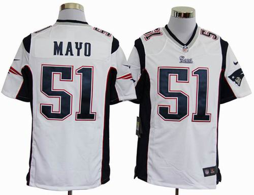 2012 nike New England Patriots #51 Jerod Mayo white game jerseys