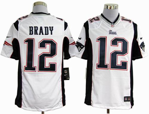 2012 nike New England Patriots 12# Tom Brady white game jerseys
