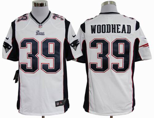 2012 nike New England Patriots 39# Danny Woodhead White game Jersey