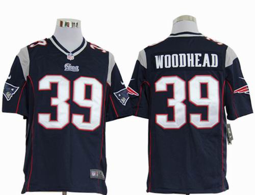 2012 nike New England Patriots 39# Danny Woodhead blue game Jersey